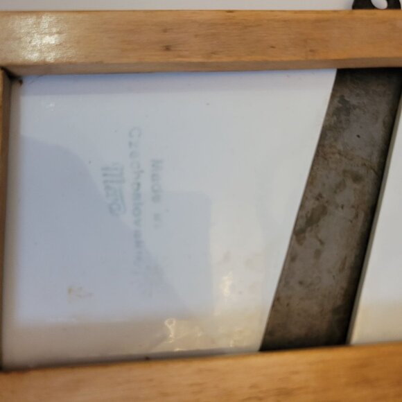 Vintage Czechoslovakian Wooden Tile Trivet Slicer Mandolin Windmill Design - Picture 5 of 7